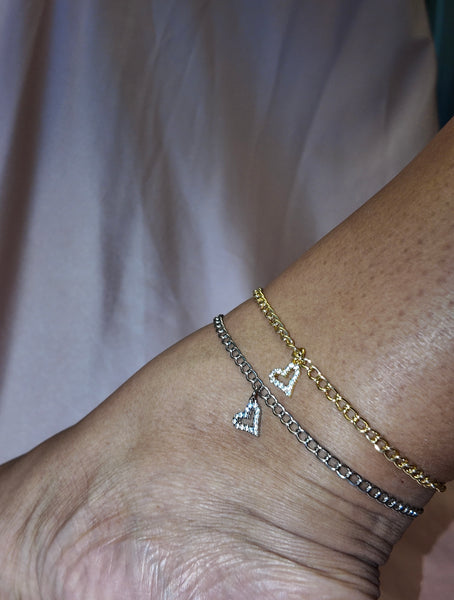 Heart anklet