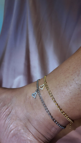 Heart anklet