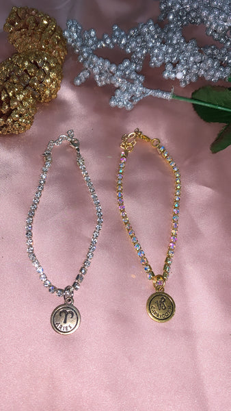 Rhinestone Zodiac Anklet