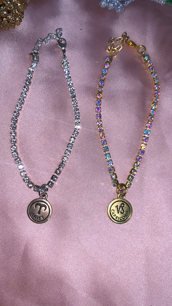 Rhinestone Zodiac Anklet